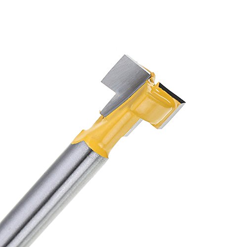 Yakamoz 1/4" Shank T-Slot Cutter Router Bit Steel Handle 3/8" & 1/2" Length Woodworking Cutters For Power Tools #TOP6