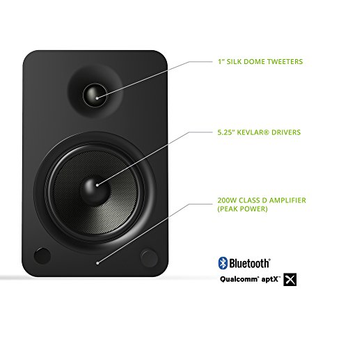 Image of Kanto YU6MB Powered Speakers with Bluetooth and Phono PREAMP - Matte Black - Pair