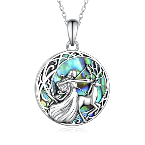 Greek Goddess Artemis Necklace 925 Sterling Silver Goddess Pendant Necklace Greek Mythology Jewelry Gifts for Women