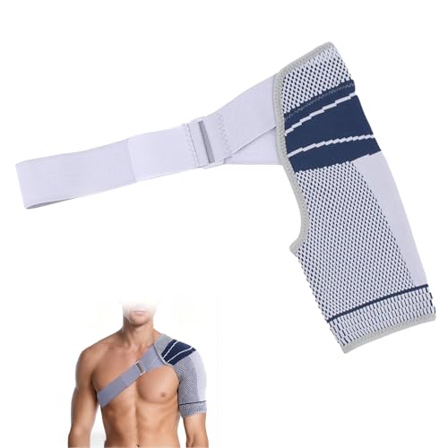 Vendaje de hombro ajustable, soporte para el hombro, alivio de molestias después del entrenamiento, estabilidad para los hombros, vendaje de hombro para hombres y mujeres, se adapta al hombro