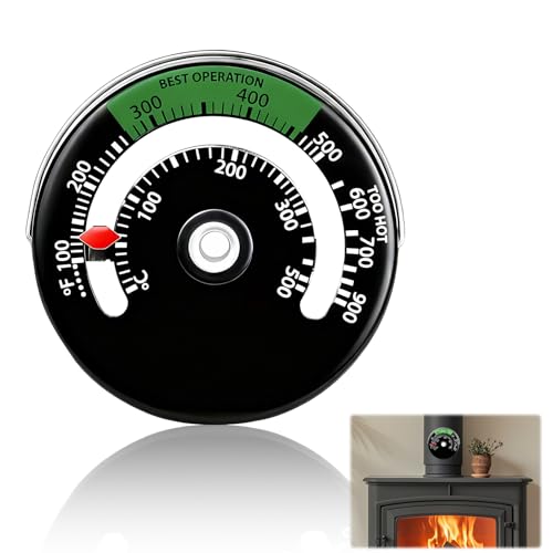 SJACXANM Thermomètre Pour Cheminée Et Poêle, Thermomètre Magnétique Pour Tuyau
