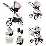 Friedrich Hugo PCS_SIMPLIGO-DE-ISO-AIR-006 Simpligo, 4 in 1 Kombi Kinderwagen, ISOFIX Set, Sand (Kunstleder), beige