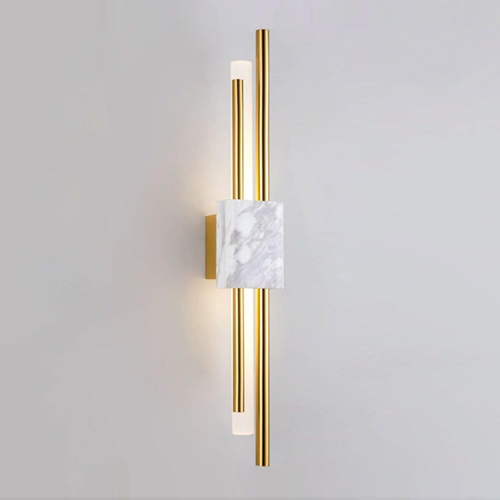 Applique da parete a LED in acrilico, lampada da parete in ferro in stile industriale nordico, applique da interno cablata in marmo naturale, apparecchi di illuminazione a parete per soggiorno