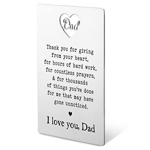 akeke Dad Wallet Card from Daughter Thank You Dad Gifts from Son Daughter Kids, Fathers Day Christmas Deployment Gift for Dad kd1