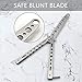Little World Butterfly Knife - 2 Pack Butterfly Knife Trainer Practice Tool Steel Metal - Folding Unsharpened Comb for Practicing Flipping Tricks, Balisong Trainer Black & Silver