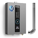 Tankless Water Heater, Novieex On Demand Water Heater Propane Gas, Up to 4.3 GPM, 100000 BTU Instant Hot Water Heater with LED Display, Indoor Installation, 2-4 Point Use for Family Bathroom Kitchen