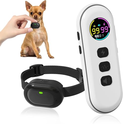Ultra-Small Anti Bark Collar, Ultra-Light & Thin Dog Training Collar with 1300ft Remote for Small Dogs 5-15lbs, 198-Level Precise Control, Rechargeable, Black(Not Auto Collar)