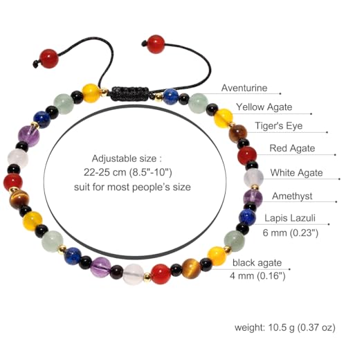 Image of 7 Chakra Crystals and Stones Anklet Irregular Tumbled Gems Beaded Ankle Bracelets for Women Spiritual Energy Meditation Yoga Healing Jewelry Mom's Gifts