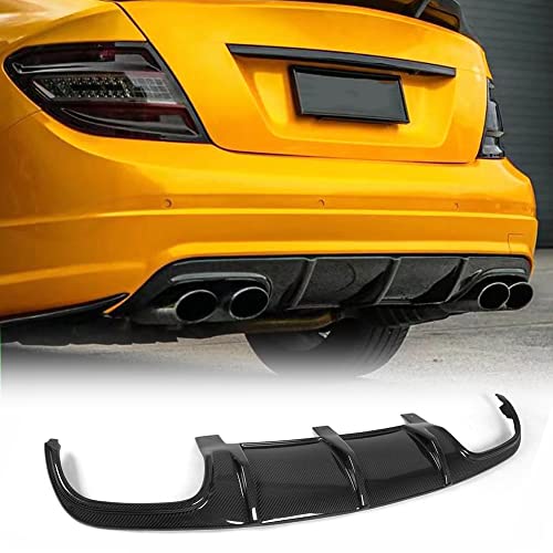 Carbon Fiber W204 Rear Diffuser for Mercedes Benz C Class W204 2008-2011 C250 C300 C350 Sport & C63 AMG Rear Bumper Lip Diffuser Dual Outlet(Quad Round Muffler Twin Out) (A Style)