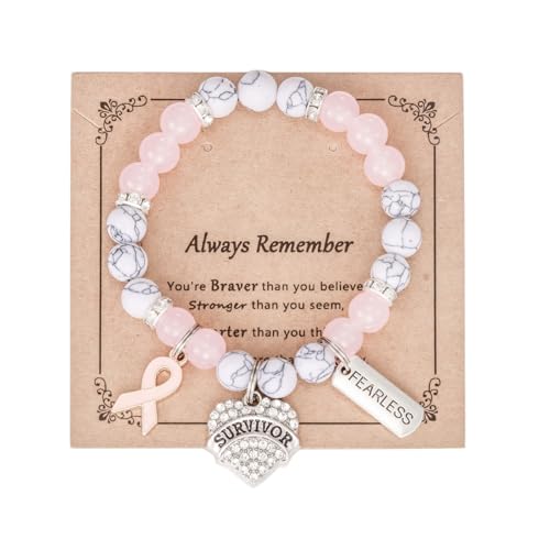 Breast Cancer Survivor Bracelet for Women - Warrior Fighter Gift Jewelry