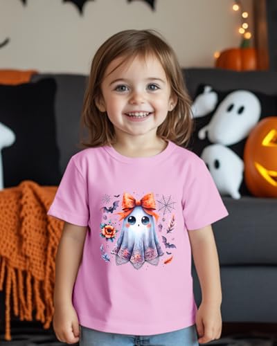 Halloween Shirt for Boys Girls Kids Toddler Pumpkin Shirts Halloween T-Shirts Ghost Clothes Short Sleeve Cotton Tee 2-8 Years2