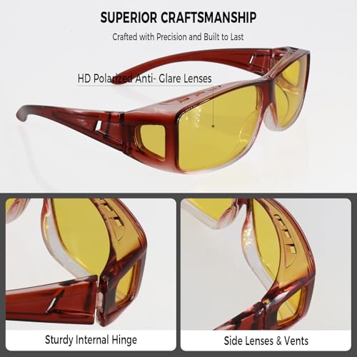 Image of Over Glasses Sunglasses for Men Women, Fit Over Sunglasses Polarized UV400 Protection Sunglasses for Driving 06