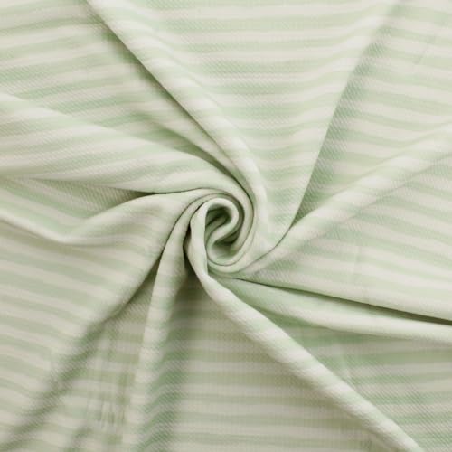 Sage Green Brush Stroke Stripes Printed Liverpool...
