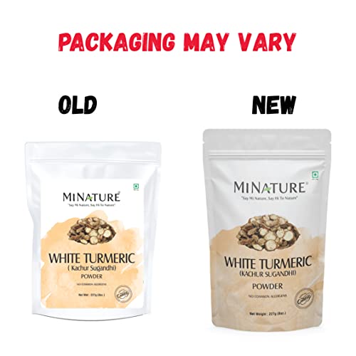 White Turmeric Powder By Mi Nature | Kachur, Curcuma Zeodaria,Poolankilangu Powder | 227G(8 Oz) (0.5 Lb) | Does Not Stain | White Turmeric Powder For Face And Skin | 100% Natural Powder| From India #TOP1