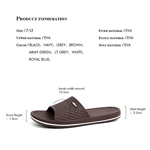 Image of FUNKYMONKEY Men's Shower Slides - Non Slip Quick Drying Sandals for Men - Lightweight Pool Beach Bathroom Slippers Indoor Outdoor