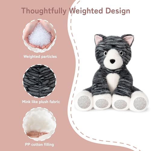 Image of Niuniu Daddy Weighted Stuffed Animals, 14 in 3.5 lbs Cat Plush Toy Lap Pad