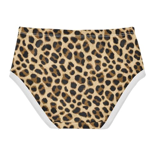 Joisal Toddler Underwear Floral 2t Cotton Little Girl Panties Fancy Undies Kids Briefs Brown Leopard Print2