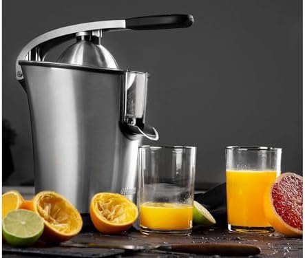 Wyciskarka Do Cytrusów Princess 201851 Master Citrus Juicer - Profesjonalne Ramię - Mocny Silnik 160 W, Srebrny, 01.201851.02.001