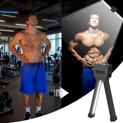 LETOUR Gym Lamp for Posing 180 Adjustable Gym Lighting for Posing Highlight Muscle Definition Sculpt Body in Home Gym Flexible Directional Gym Lights for Mirror Training Perfect for Fitness