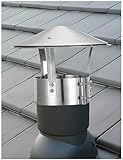 Rain Cap,Roof Rain Cap, Chimney Cap with Adjustable Clamp – Universal Vent Pipe Rain & Snow Guard for Outdoor Flue Protection(D19xH28cm)