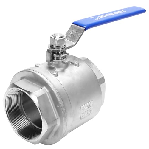 DERNORD 4" NPT Full Port Ball Valve, 304 SS, blue locking handles