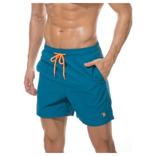 Arcweg Badehose für Herren mit Reißverschlusstasche Atmungsaktiv Wasserabweisend Badeshorts Männer Trainingsshorts Elastisch Verstellbar Mit Tunnelzug Meshfutter Hellblau XL(EU) 6 donhobo Badeshorts für Herren Schnelltrocknend Schwimmhose Badehose Jungen Strand Surf Freizeit Schwimmen Laufen Board Shorts (Pfauenblau, XL)