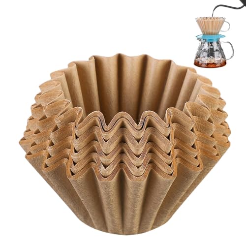 Zuasdvnk Papel de filtro de café, 50 filtros de café de alta eficiencia para porciones individuales, taza de papel de filtro para 1-4 tazas de cafetera