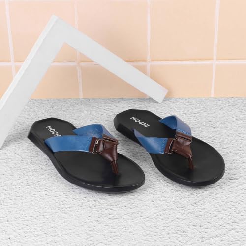 Image of Mochi Men Leather Dual-Tone Slip-On Casual Slippers (16-998)