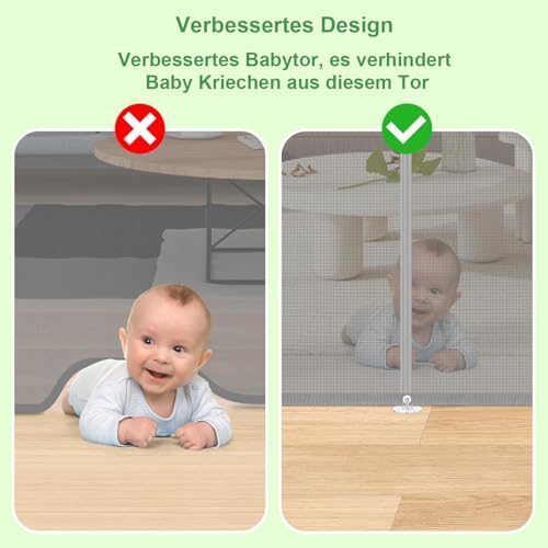 Treppenschutzgitter Türschutzgitter Ausziehbar 0-200 cm,Baby Absperrgitter Schutzgitter Treppe für Kinder,Katzen und Hunde,Geeignet für Innen Außenbereich (200cm/grau)