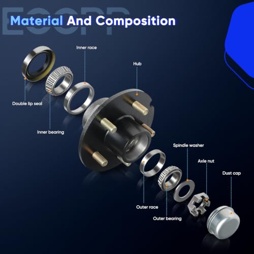Image of ECCPP 2-Piece 512269 Rear Wheel Hub Bearing for Mazda Protege 2000-2003 | for Mazda MPV 1989-2006 5 lugs w /ABS Sensor Pre-Greased Sealed