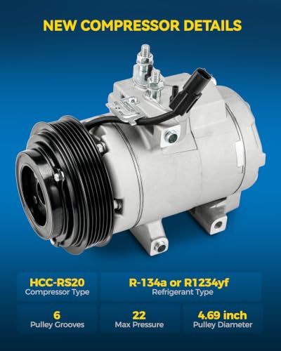 Image of PHILTOP Air Conditioner AC Compressor for Ford F250 /F350 Super Duty 2011-2016 6.2L,F450 /F550 Super Duty 2011-2016 6.8L,E350 /E450 Super Duty 2021-2023,F650 /F750 2016-2019 6.8L, 2021-2023 7.3L