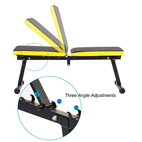 SogesPower Adjustable weight Bench, Multi-Purpose Foldable Exercise Workout Bench for Home Gym, Adjustable Incline Bench, Flat Bench for Full-Body Exercises, Loadable Up to 330lb