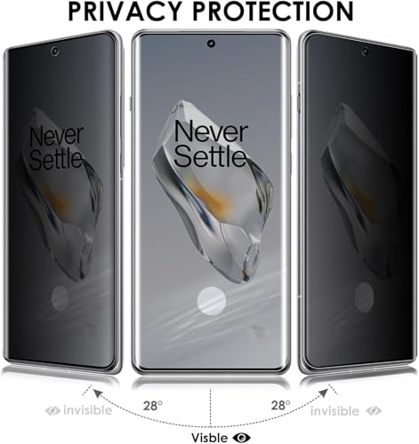 Image of EZ-GLAZ Privacy Tempered Glass for OnePlus 11R (Pack of 1) | Curved UV Privacy Glass | 9H Hardness | Anti-Spy Screen Protector | Fingerprint Unlock Support | HD Clarity | Case Friendly