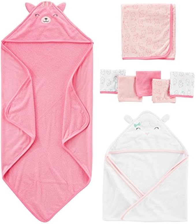 Simple Joys by Carter's Unisex Babies' 8-Piece Towel and Washcloth Set, Multipacks