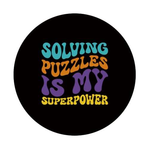 Puzzle - Solving Puzzles Is My Superpower PopSockets Swappable PopGrip, Black - Image 3