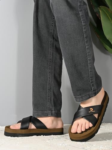 Image of DOCTOR Men Cross Strap Slippers | Soft Feel Comfort Casual Slides for Men | Lightweight Everyday Wear Open Toe Sandals