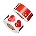 Autoadesivo Bandiera Cinese Cuore Rosso: 6 Rotoli Cina Flag Bandiera Sigillatura Etichetta Amore Cuore a Forma di Regalo Adesivi Decorativi Decalcomania Festival Primavera