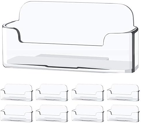 ZIPCCI 8 Pack Business Card Holder for desk - Office Clear Business Card Holder Stand,Display Plastic Business Card Stand Acrylic Business Card Holder,Fits 30-50 Business Cards