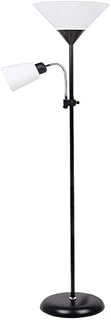 Vetrineinrete® Lampada a piantana da terra con doppio paralume luce orientabile in metallo per salotto (Nero) X30