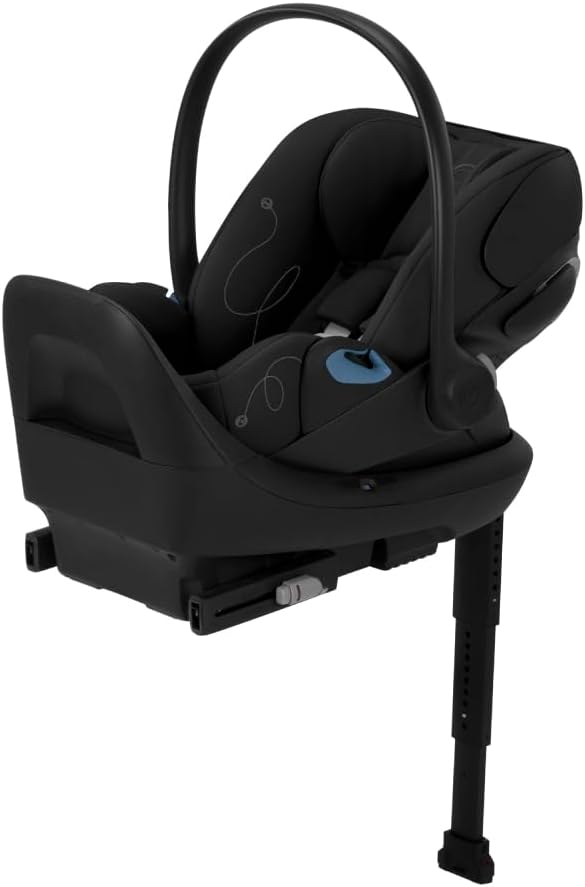 Cybex Cloud G Lux Comfort Extend Infant Car Seat with Anti-Rebound Base, Load Leg, Linear Side Impact Protection, Latch Install, Ergonomic Full Recline, Extended Leg Rest, Moon Black