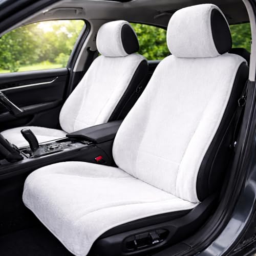 Image of Office Chair Towel | 500 GSM Towel with Tie Knot | Luxury Car Seat Towel Cover's | 100% Cotton Towel for Large Size | 70x140 CM | Pack of 4 - White
