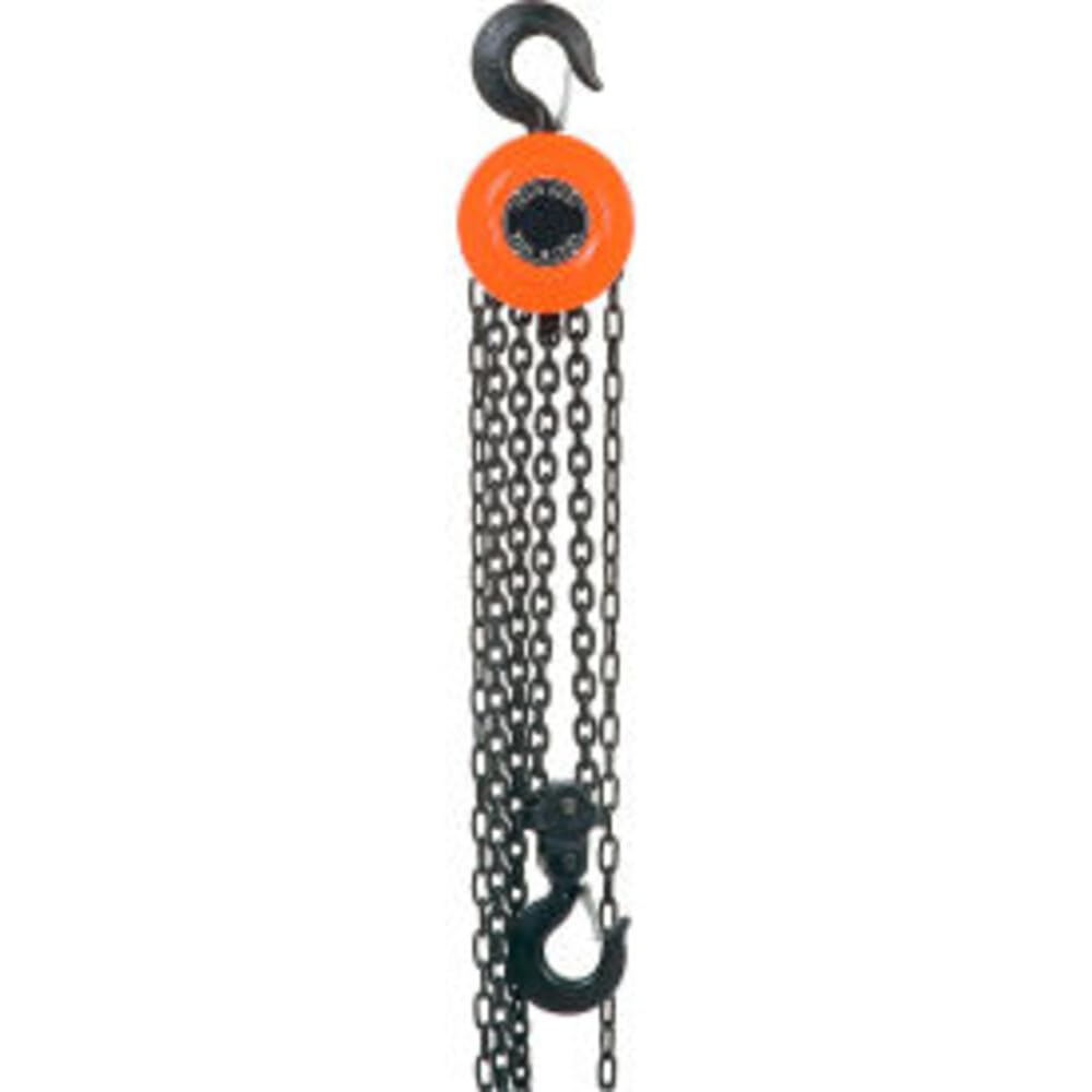 Manual Chain Hoist 10 Foot Lift by Global Industrial – Orange, Model 241638
