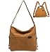 Produktbild ZZYING Cord-Tragetasche, Umhängetasche, wandelbarer Rucksack, Geldbörse für Damen, Hobo-Handtasche mit mehreren Taschen und Reißverschluss, Cord Brown a