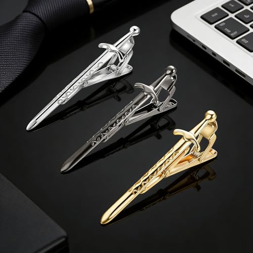 Image of Yoursfs Vintage Scottish Sword Tie Clips for Men Personalised Tie Clips Funny Sword Tie Bars Unique Cool Tie Pin for Men's Jewelry Gift