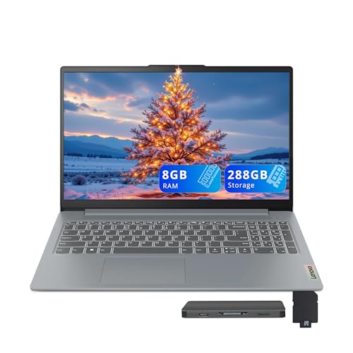 Image of Lenovo IdeaPad Slim 3i 15.6 inch FHD Laptop, Intel Core i3-N305, 8GB LPDDR5, 288GB Storage (128GB UFS+160GB Docking Station Set), Intel UHD Graphics, Numeric Keypad, Wi-Fi 6, Windows 11, Arctic Grey