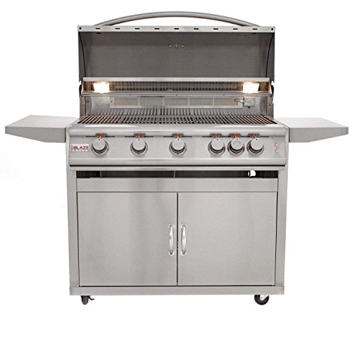Blaze Freestanding Grill With Lights (Blz-5Lte2-Lp-Blz-5-Cart), 40-Inch, Propane Gas #TOP1