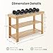 DUMOS Shoe Rack Bench, 3-Tier Bamboo Entryway Benches, Holds Up to 286 lb Storage Organizer, 11.22 x 27.6 x 18 Inches, Suitable for Bedroom Living Room Balcony, Classical Wood