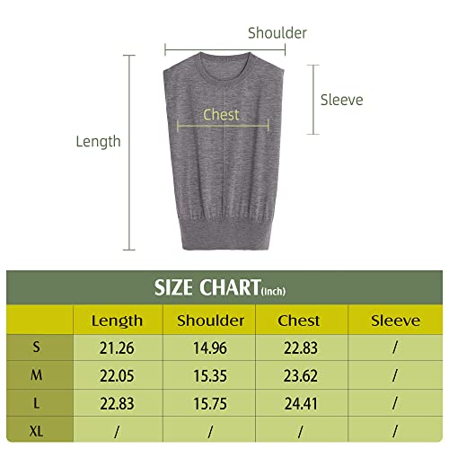 Greenmount Women's Wool Cashmere Casual Set 2 Piece Outfits Crew Neck Sleeveless Tank & High Waist Wide Leg Long Pants With Pockets（Grey，L #TOP7