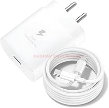 Super Fast Charger for Samsung Galaxy s20 FE 5G Original Like Charging Type C Adapter with Type C Charging Cable PD 3.0 Adaptor (QQ1-SM-WH)