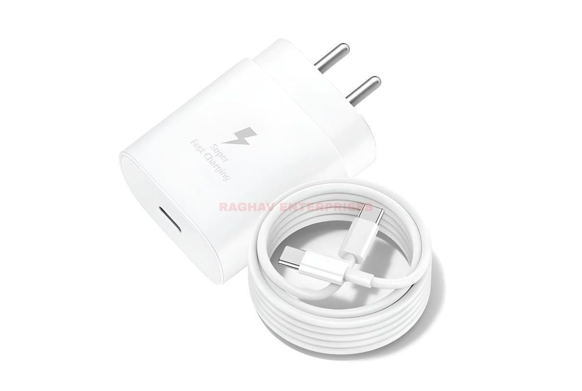 25w Charger Type c for Samsung Galaxy f62 Original Like Super Fast Charging Type C Adapter with Type-C Charging Cable PD (QQ6-SM-WH)-image-8